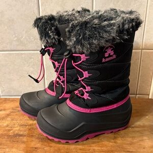 Kamik Black and Pink Winter Boots